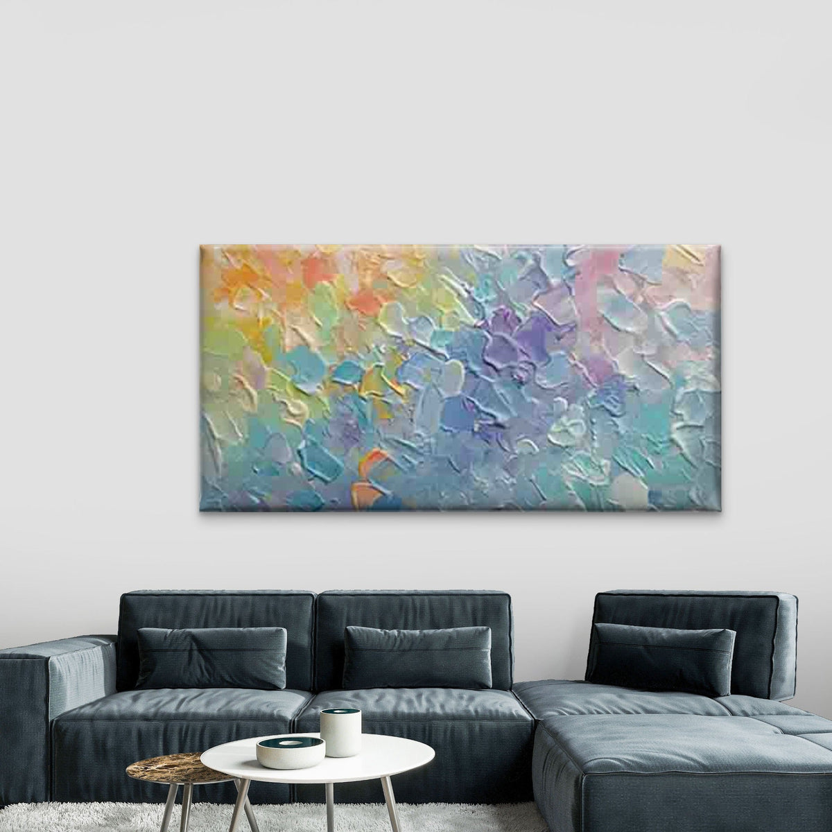 Modern Abstract Brushstroke Wall Art Canvas Office Home Room Framed 80x45cm