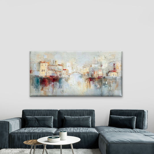 Abstract Saints City Wall Art Canvas Office Home Room Framed 120x60cm