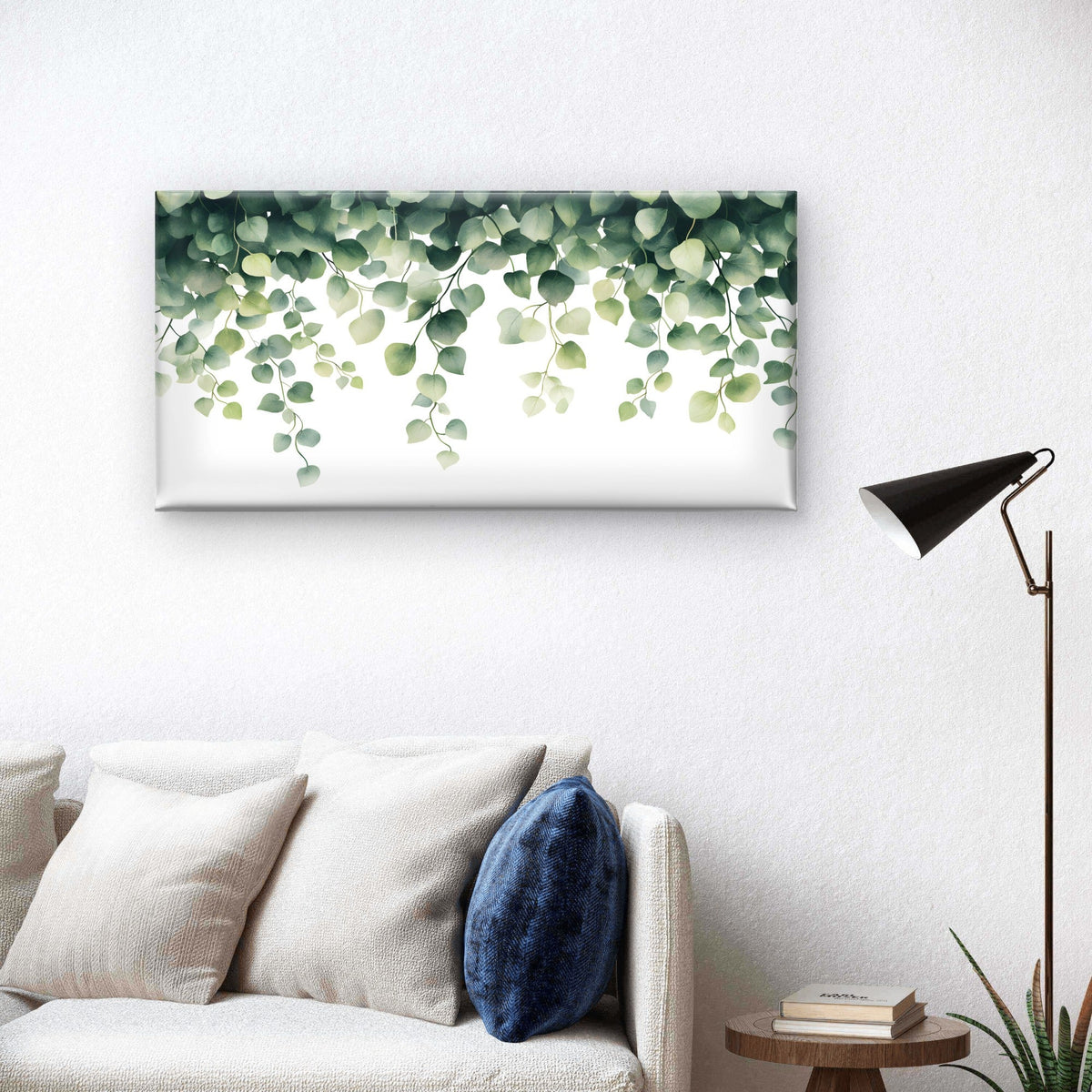 Watercolor Hanging Eucalyptus Wall Art Canvas Office Home Room Framed 120x60cm
