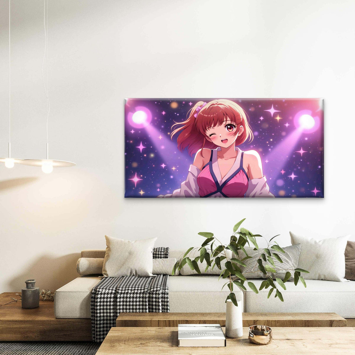 The Radiant Star's Winning Wink Wall Art Canvas Office Home Room Framed 120x60cm