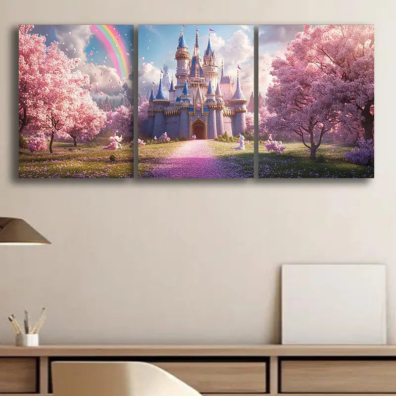 3pcs Dream castle Metal Print Ready to Hang Art