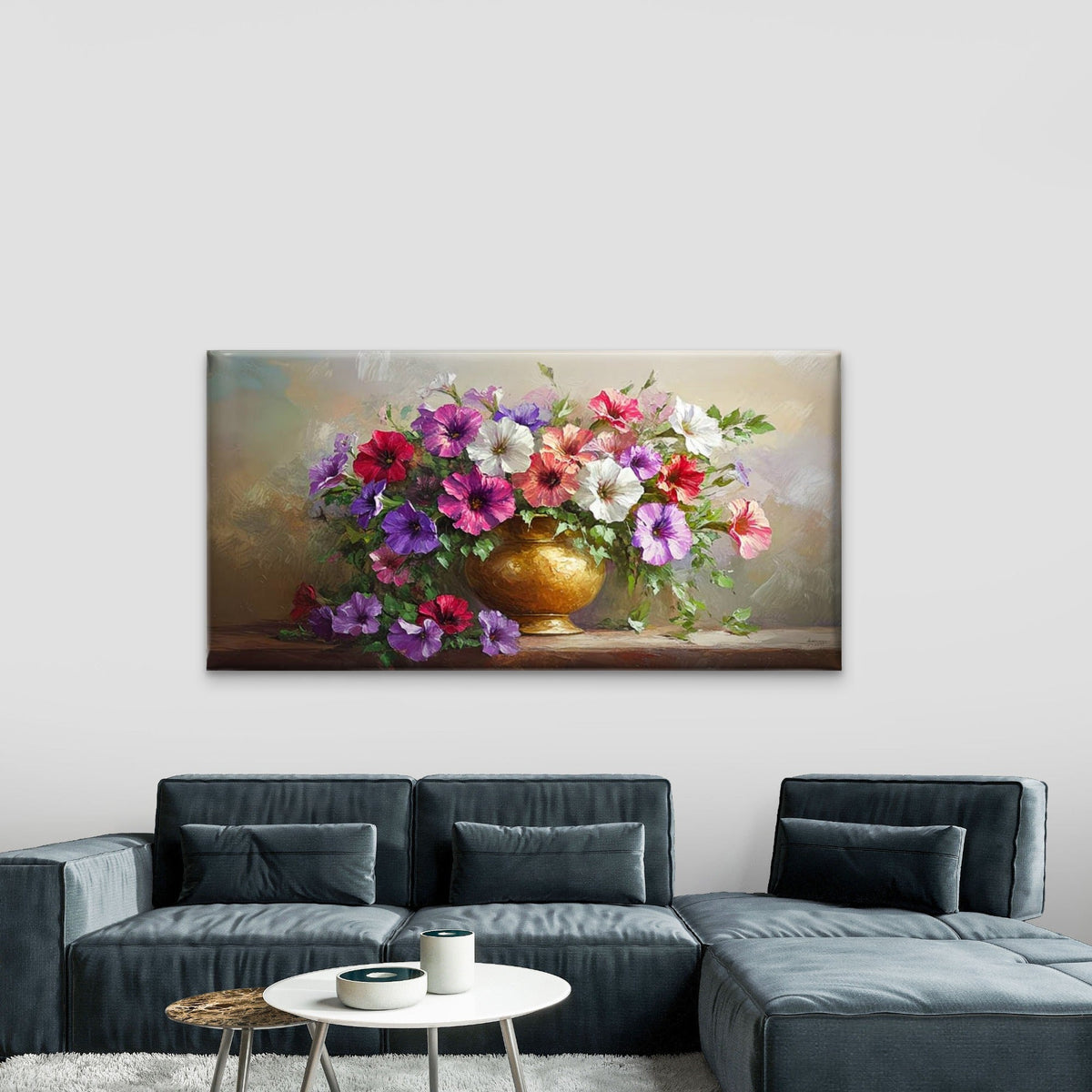 Golden Glow Summer Flowers Wall Art Canvas Office Home Room Framed 80x45cm