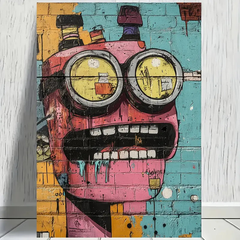 Graffiti Art Cartoon Character Street Art Print 100% Australian Made 40x60cm Stretched Canvas Ready to Hang