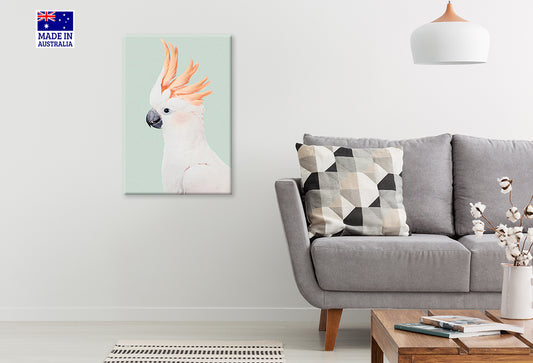 Majestic White Bird with Orange Feathers Print 100% Australian Made 40x60cm Stretched Canvas Ready to Hang