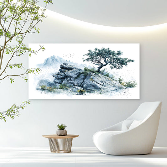 Nature's Resilience And Peace Wall Art Canvas Office Home Room Framed 80x45cm