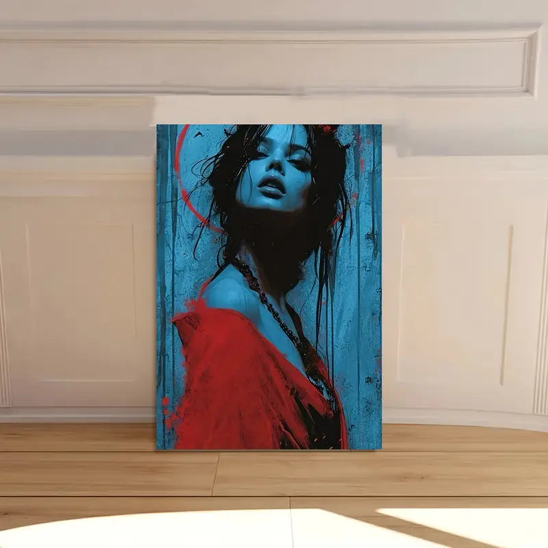Chic Lady in Red Dress Canvas Art Print 100% Australian Made 40x60cm Stretched Canvas Ready to Hang