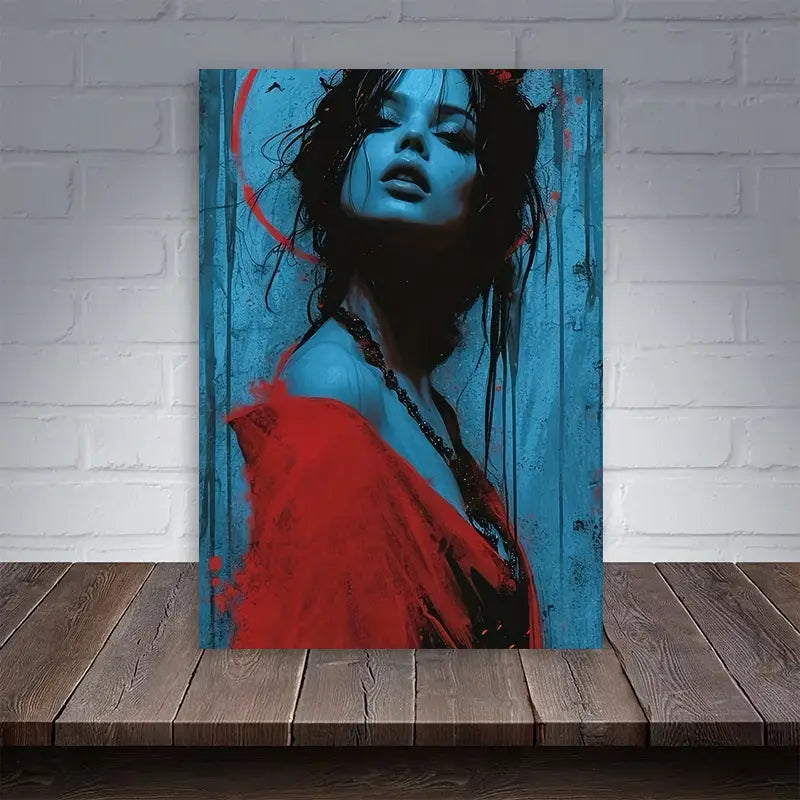 Chic Lady in Red Dress Canvas Art Print 100% Australian Made 40x60cm Stretched Canvas Ready to Hang