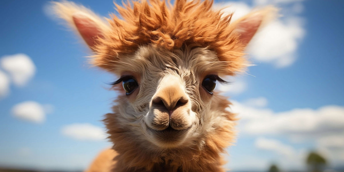 Cute Baby Alpaca Llama Close Up Farm Animal Wall Art Canvas Office Home Room Framed 80x45cm