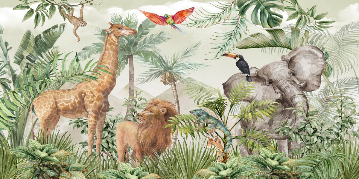 Africa Safari Jungle Animal Wall Art Canvas Office Home Room Framed 80x45cm