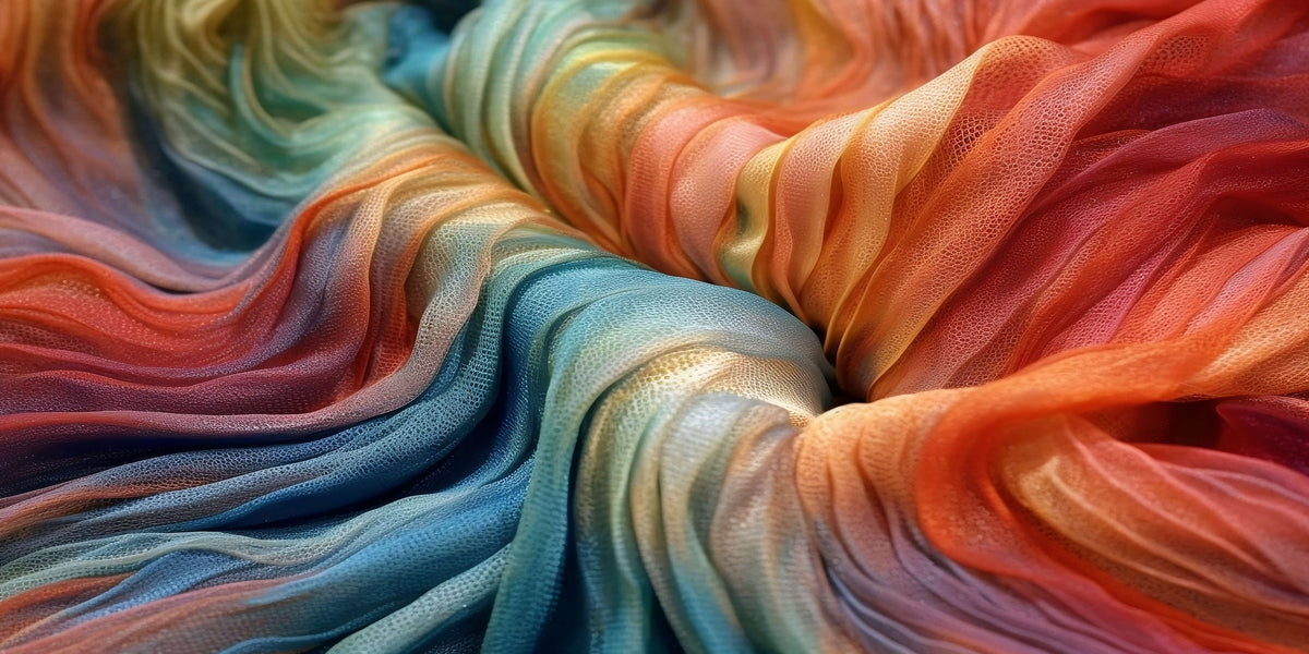 Rainbow Silk Fabric Wave Pattern Wall Art Canvas Office Home Framed 80x45cm