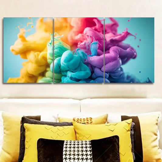 3pcs Rotate the color in the painting Metal Print Ready to Hang Art