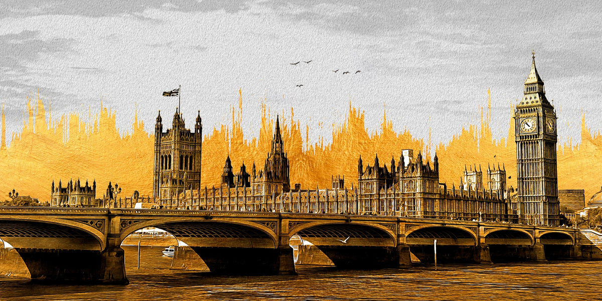 Big Ben London England UK Wall Art Canvas Office Home Room Framed 120x60cm