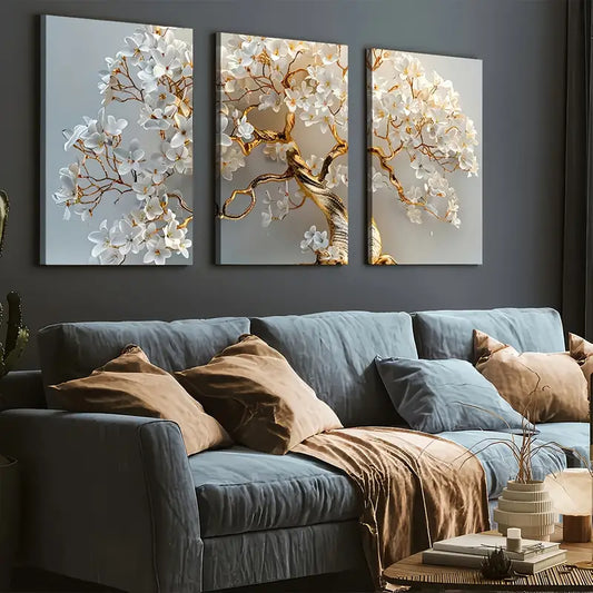3pcs Simple Style Modern Fashion Light Luxury Trees Wall Art Set Canvas Framed 40x60cm - High Quality Print 100% Australian Made Wall Canvas Ready to Hang