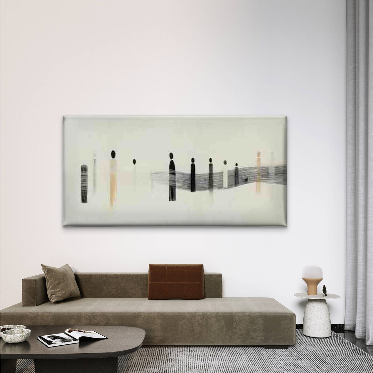 Abstract Figure Illustration Wall Art Canvas Office Home Room Framed 80x45cm