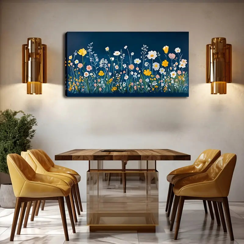 Rapid Growth of Colorful Flowers Wall Art Canvas Office Home Room Framed 80x45cm