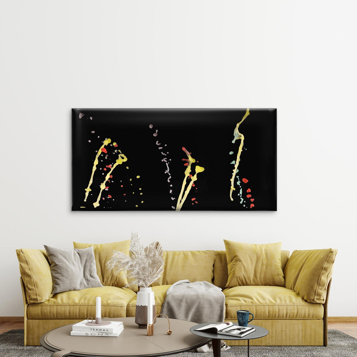 Vibrant Liquid Motion Wall Art Canvas Office Home Room Framed 120x60cm