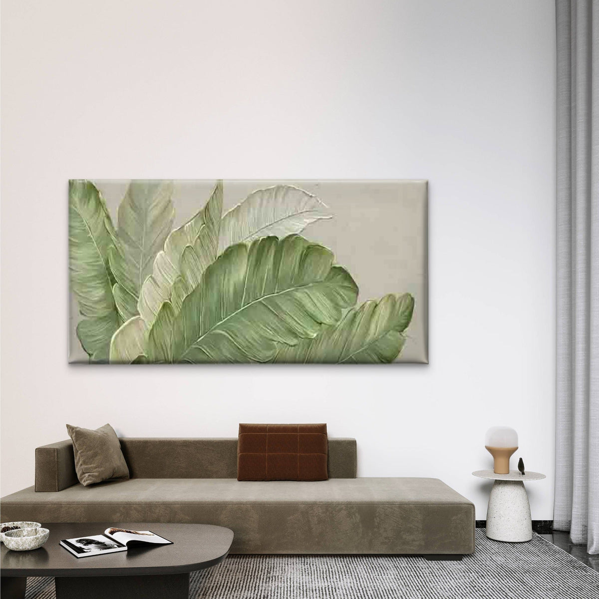 Cream Background with Banana Wall Art Canvas Office Home Room Framed 80x45cm