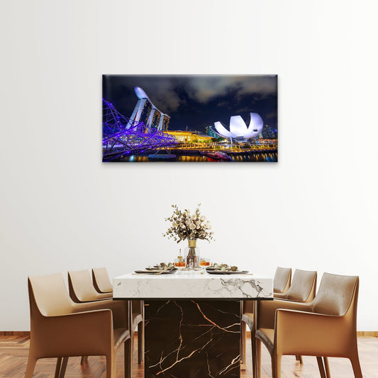 Cityscape Singapore Marina Bay Wall Art Canvas Office Home Room Framed 120x60cm