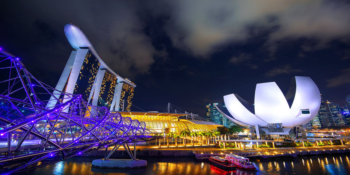 Cityscape Singapore Marina Bay Wall Art Canvas Office Home Room Framed 80x45cm