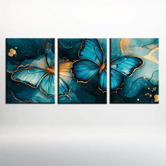 3pcs Watercolor Gorgeous Butterfly Painting Metal Print Ready to Hang Art