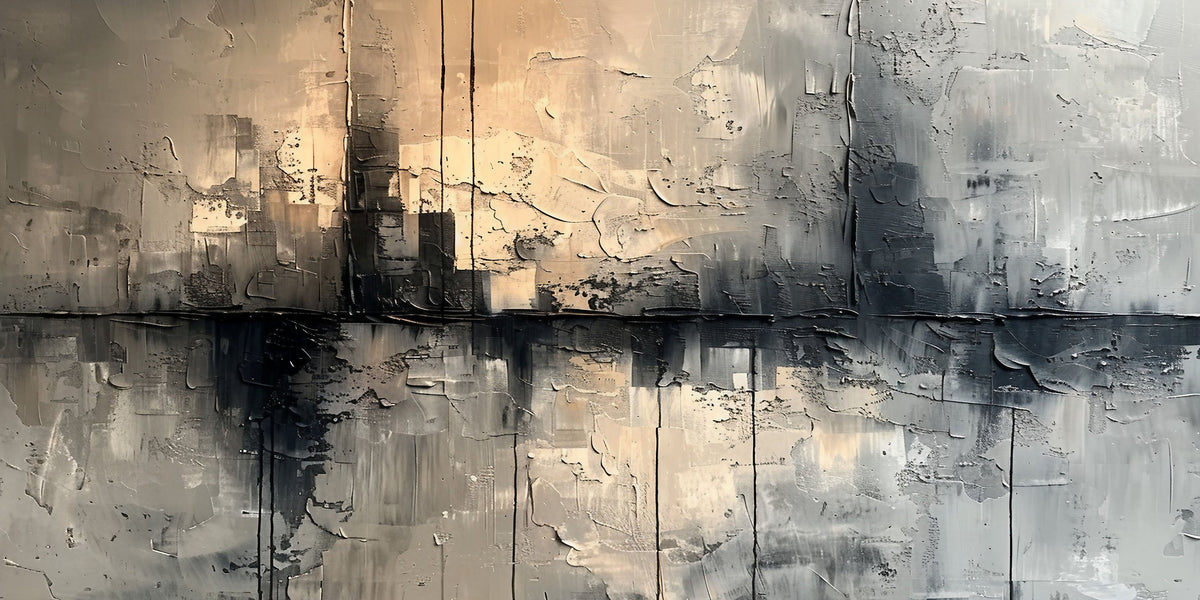 Dark Grey Minimalist Textured Abstract Wall Art Canvas Office Home Framed 80x45cm