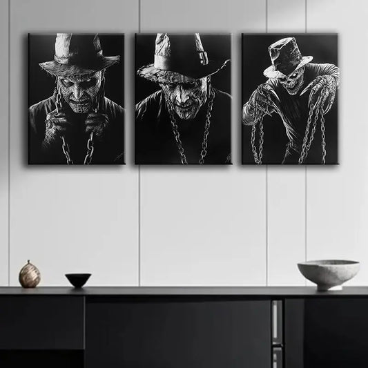 3pcs The Boy was holding the Chain Metal Print Ready to Hang Art