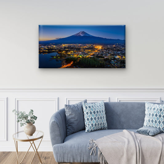 Fuji Mountains Fujikawaguchiko City Japan Wall Art Canvas Office Home Room Framed 80x45cm