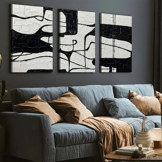 3pcs Modern Fashion Abstract Light Luxury Art Wall Art Set Canvas Framed 40x60cm - High Quality Print 100% Australian Made Wall Canvas Ready to Hang