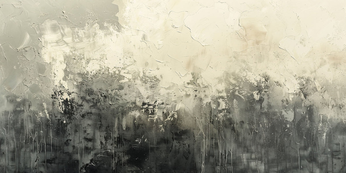 Neutral Grey Cream Abstract Texture Wall Art Canvas Office Home Framed 120x60cm