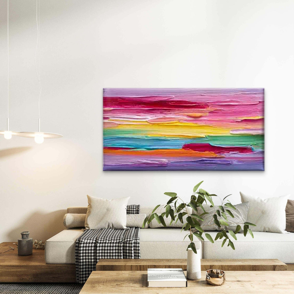 Abstract Featuring Bright Color Wall Art Canvas Office Home Room Framed 80x45cm