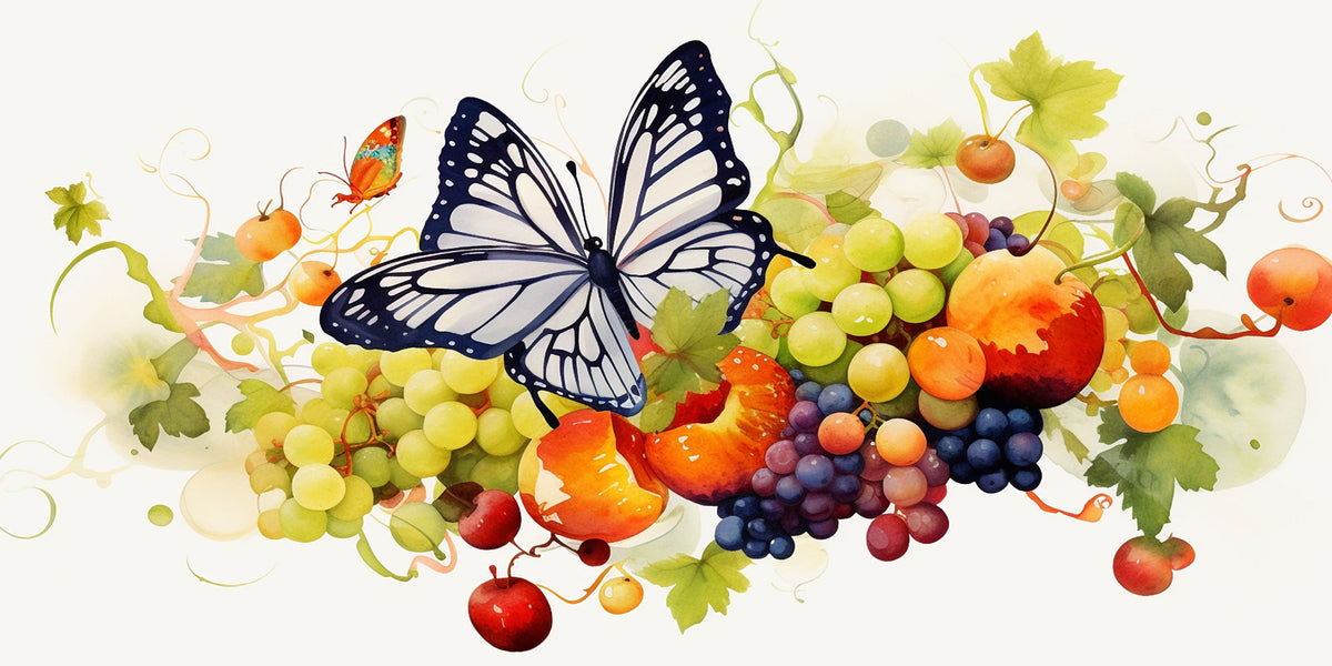 Monarch Butterfly Grape Vine Wall Art Canvas Office Home Room Framed 80x45cm