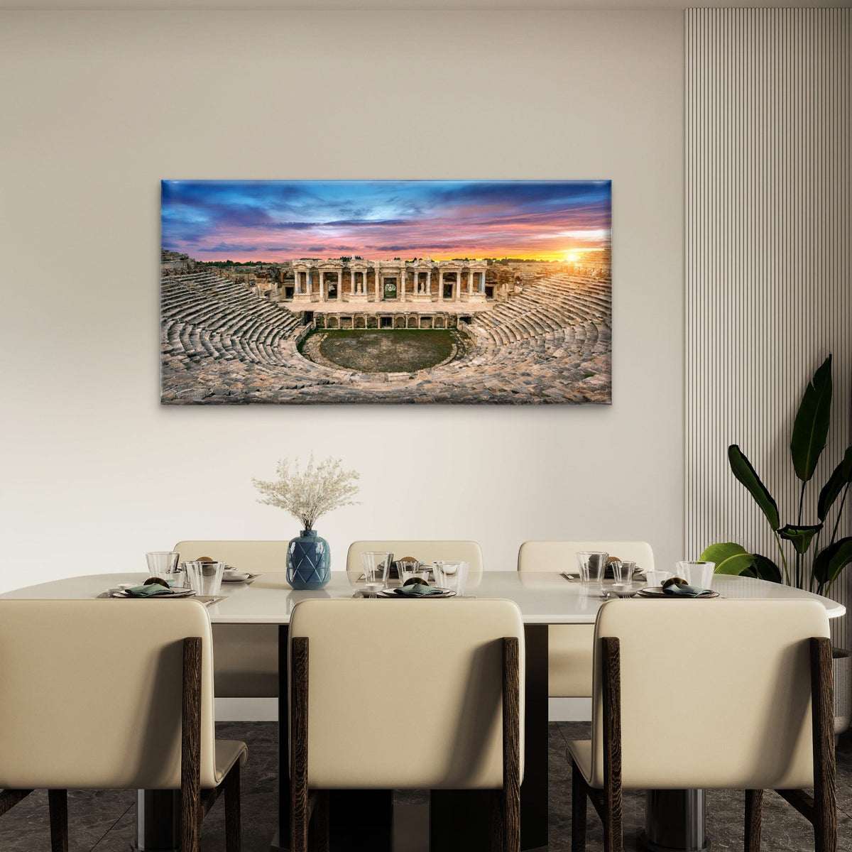Amphitheater Ancient City Wall Art Canvas Office Home Room Framed 80x45cm