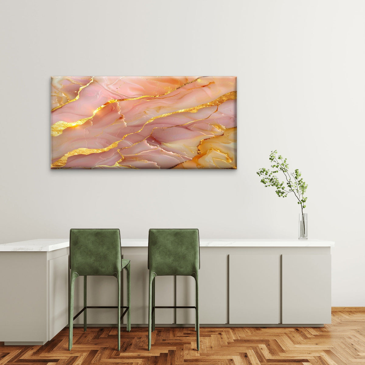 Abstract Pastel Pink Agate Wall Art Canvas Office Home Room Framed 80x45cm