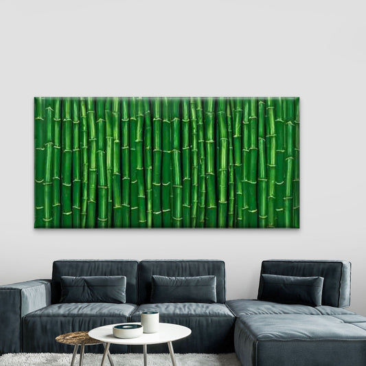 Zen Botanical Landscape, Retro Wall Art Canvas Office Home Room Framed 80x45cm