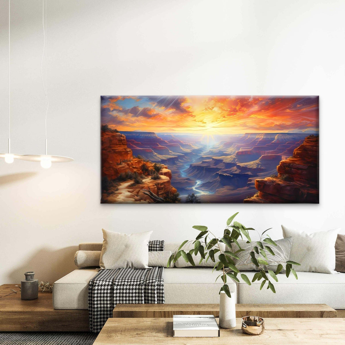 Grand Canyon Sunset Wall Art Canvas Office Home Room Framed 80x45cm