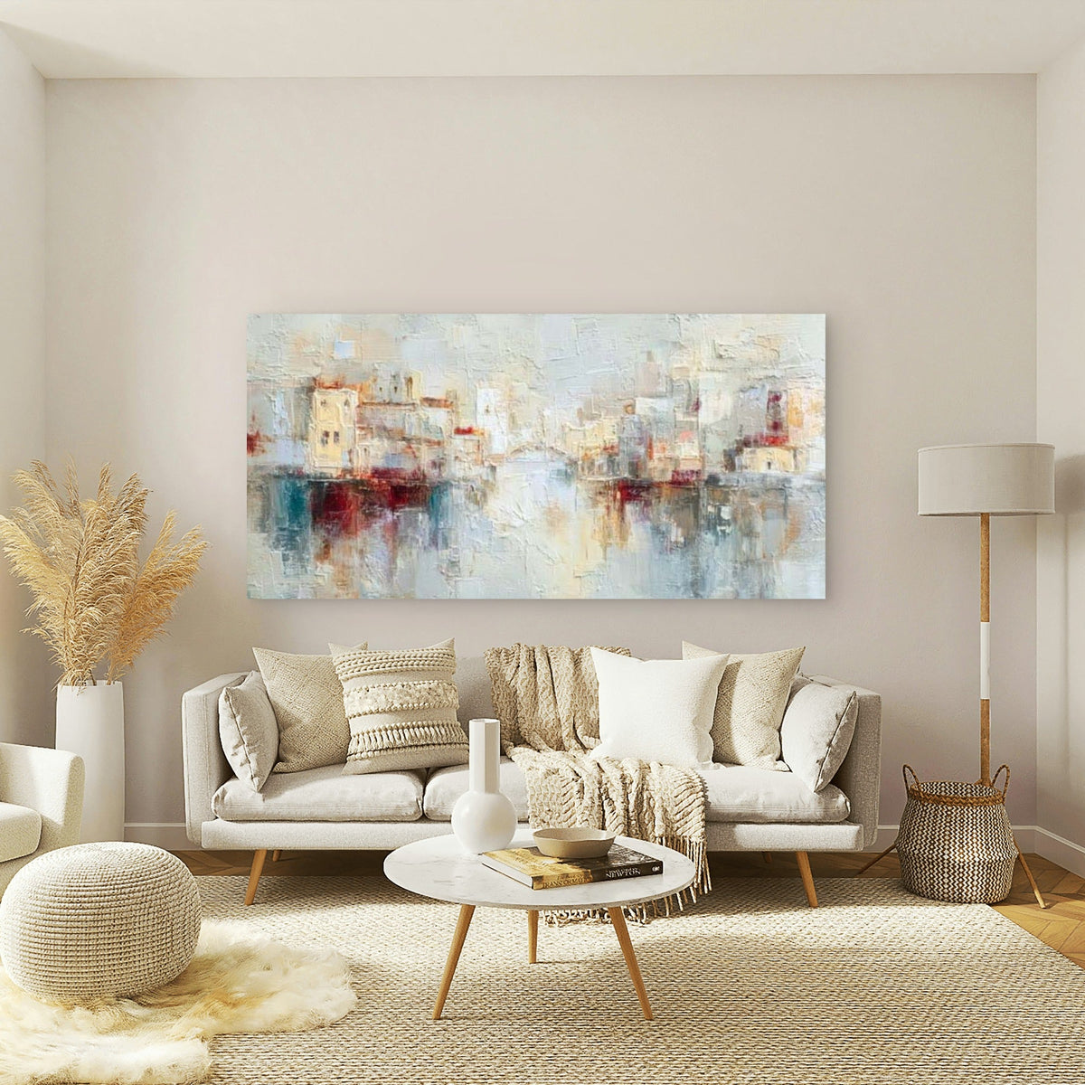 Abstract Saints City Wall Art Canvas Office Home Room Framed 120x60cm