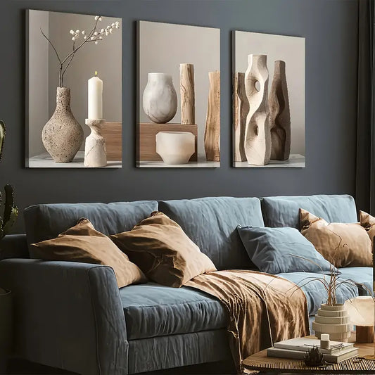 3pcs Modern Simple Light Luxury Abstract Art Wall Art Set Canvas Framed 40x60cm - High Quality Print 100% Australian Made Wall Canvas Ready to Hang