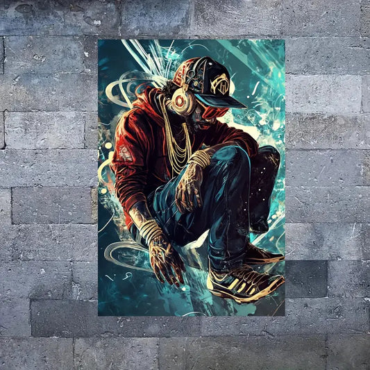 Urban Musician Print 100% Australian Made 40x60cm Stretched Canvas Ready to Hang