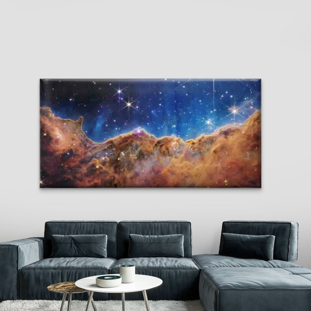 Nebula Starscape Wall Art Canvas Office Home Room Framed 80x45cm