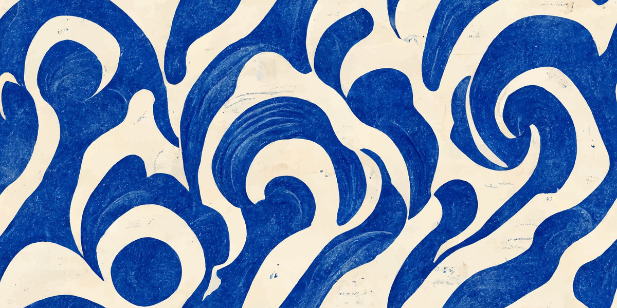 Blue White Wave Pattern Wall Art Canvas Office Home Room Framed 80x45cm# - Bella Home Decor