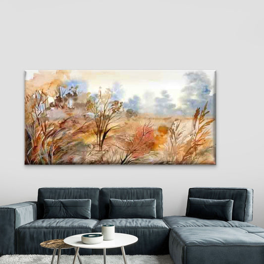 Abstract Autumn Landscape Wall Art Canvas Office Home Room Framed 80x45cm