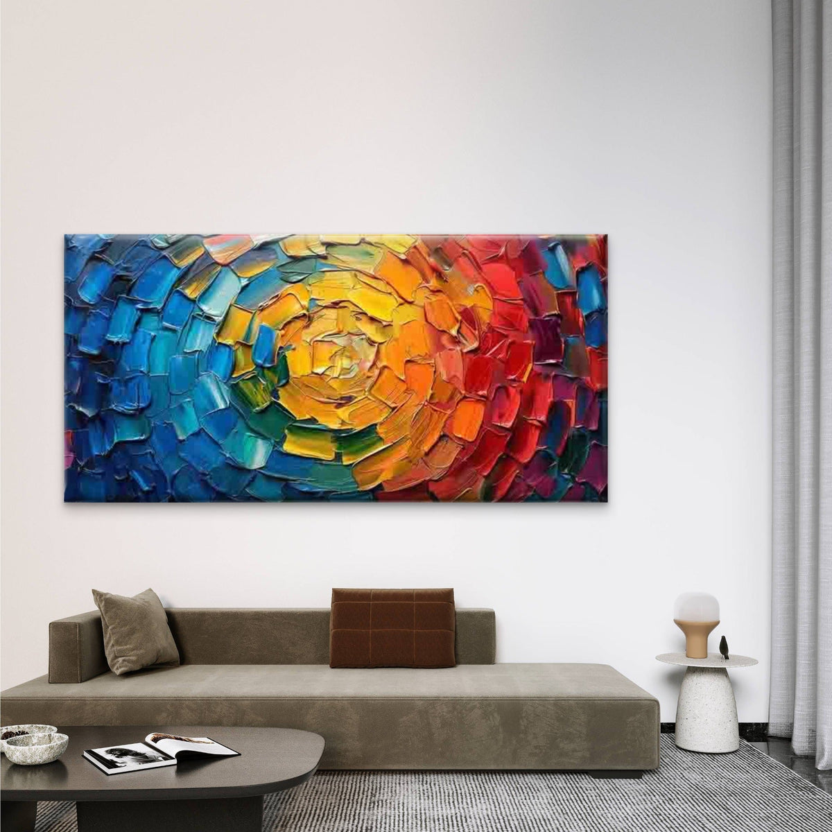 Abstract Colorful Swirl Texture Wall Art Canvas Office Home Room Framed 80x45cm