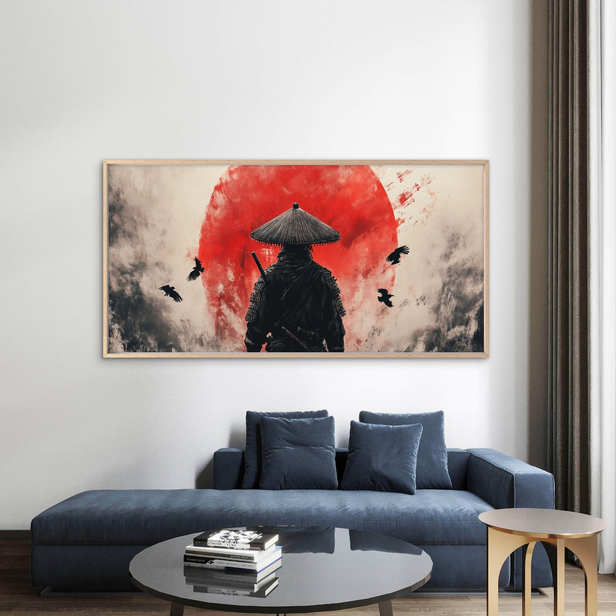 Land Of The Samurai Wall Art Canvas Office Home Room Framed 80x45cm
