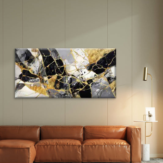 Elegant Luxury Abstract Wall Art Canvas Office Home Room Framed 80x45cm