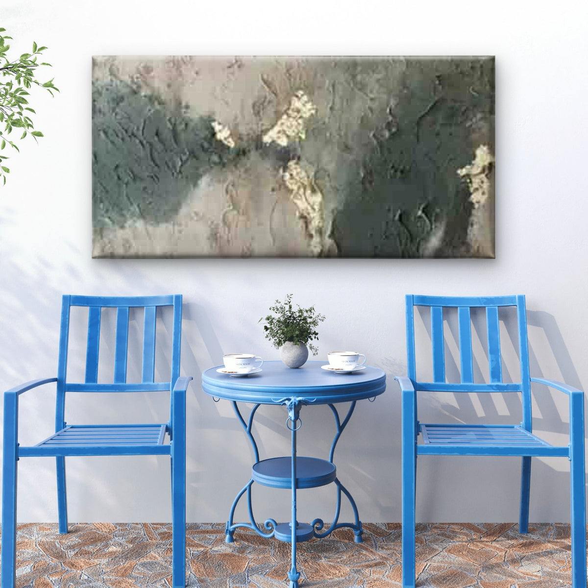Minimalist Abstract Oil Paintin Wall Art Canvas Office Home Room Framed 80x45cm