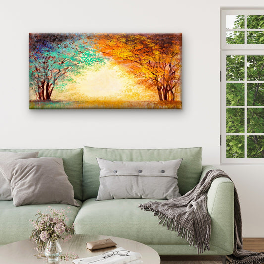 Modern Abstract Turquoise Gold Wall Art Canvas Office Home Framed 80x45cm
