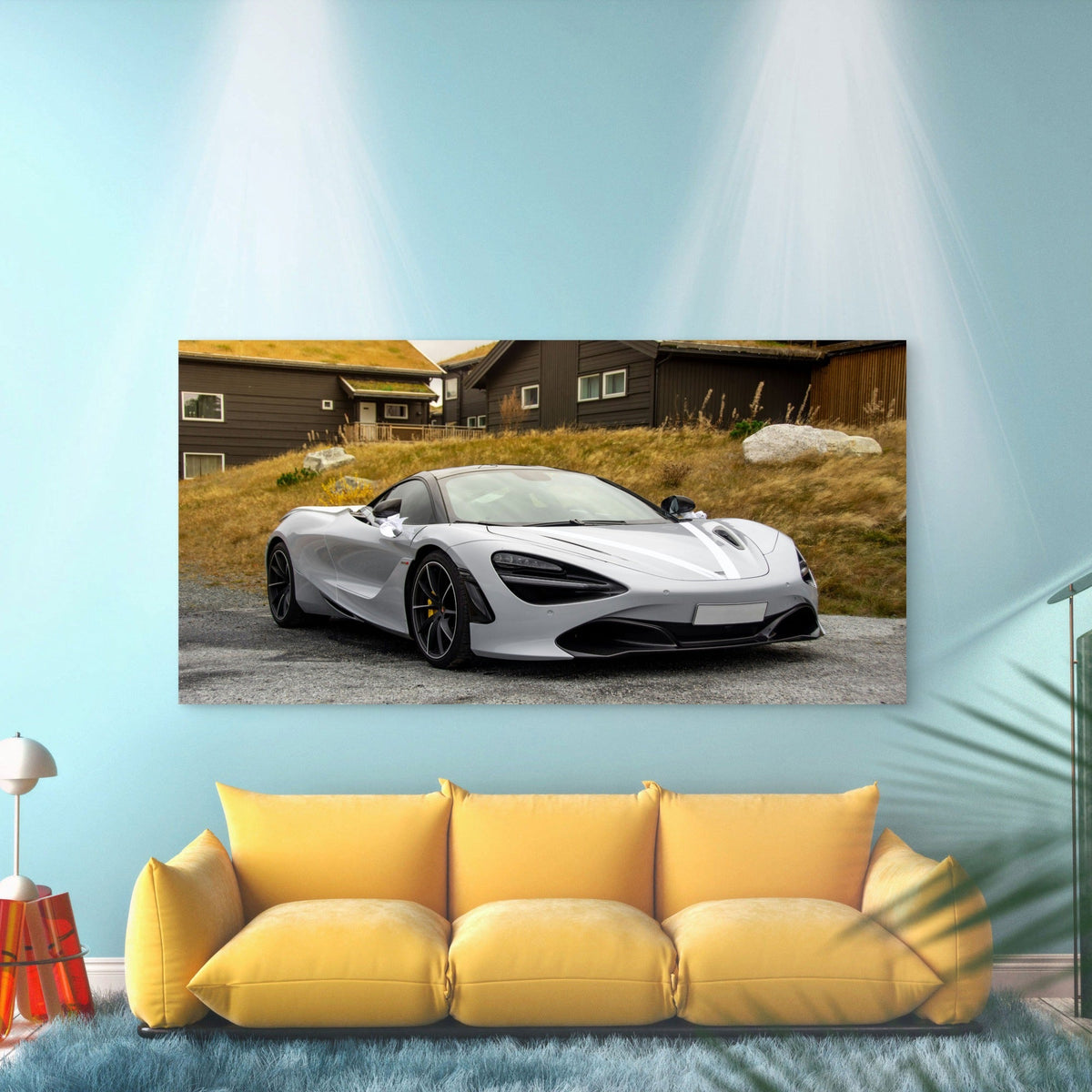 Stunning & Elegant McLaren 720S Wall Art Canvas Office Home Room Framed 80x45cm