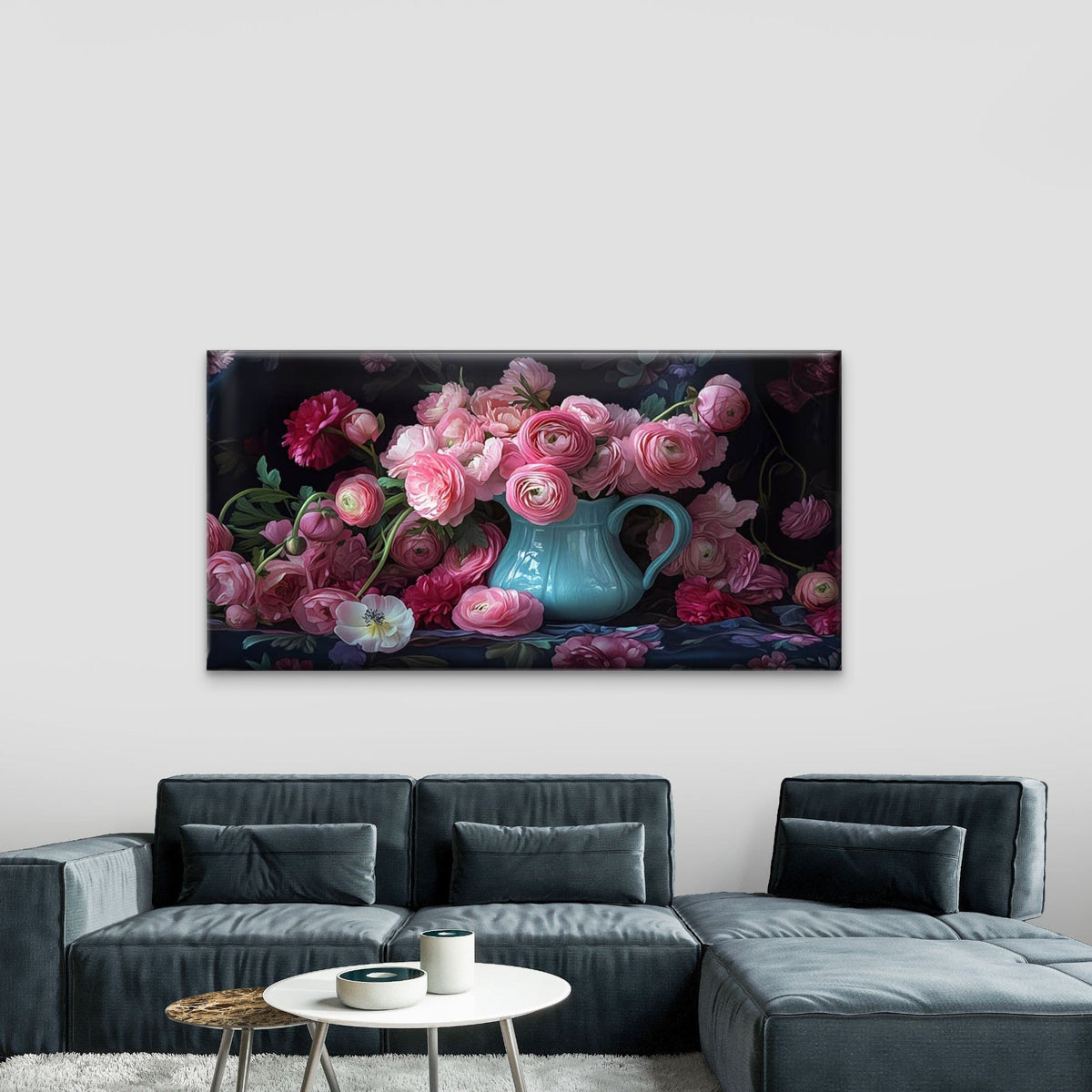 Whispers Of Pink Roses Wall Art Canvas Office Home Room Framed 120x60cm