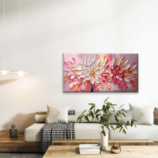 Minimalist Abstract Floral Wall Art Canvas Office Home Room Framed 80x45cm
