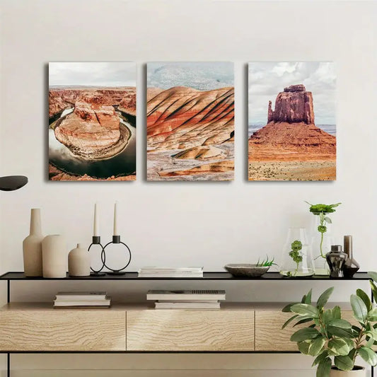 3pcs Antelope Canyon & Horseshoe Bend National Park Metal Print Ready to Hang Art